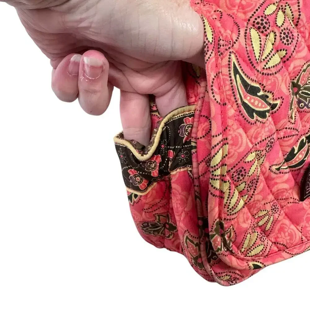 MaggiB Coral Floral Quilted Crossbody Shoulder Bag Purse